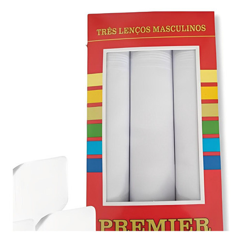 Lenco Masculino Premier Caixa Vermelha 32x32cm 100% Algodao Branco Liso Unico