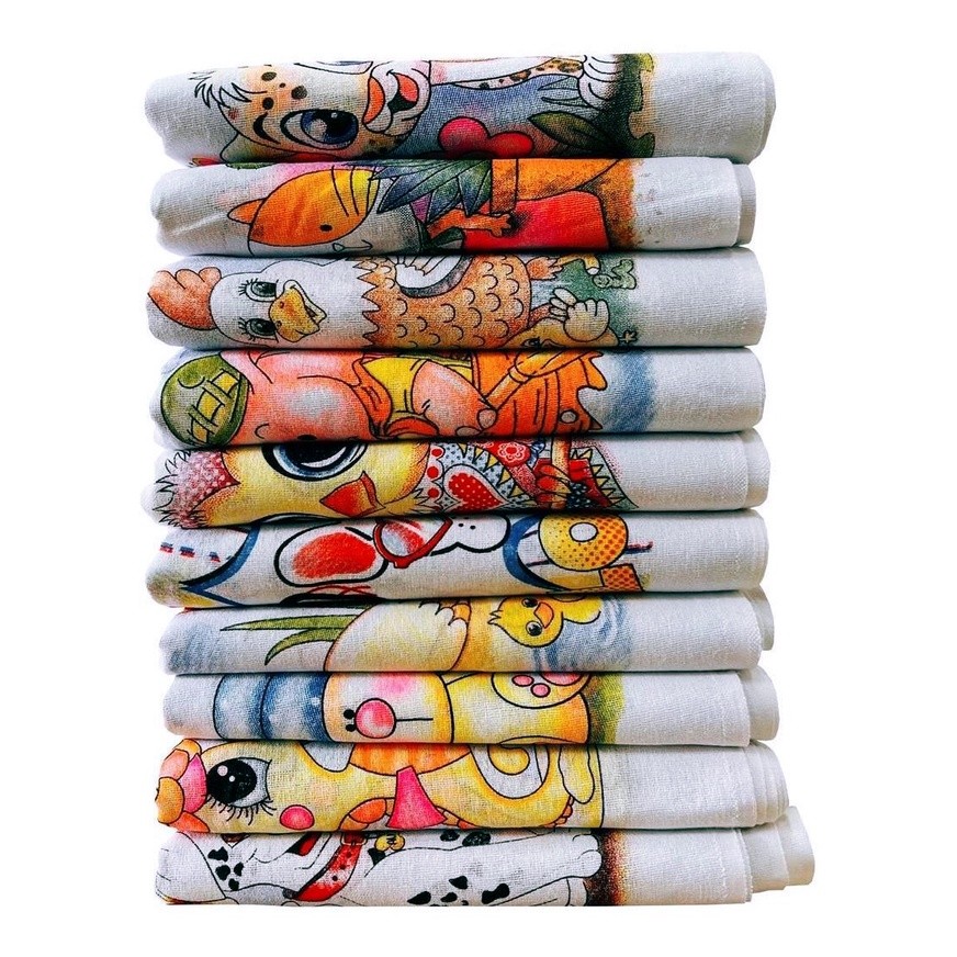 Pano De Prato Copa Estampado Bainha Kit Com 10 Peças