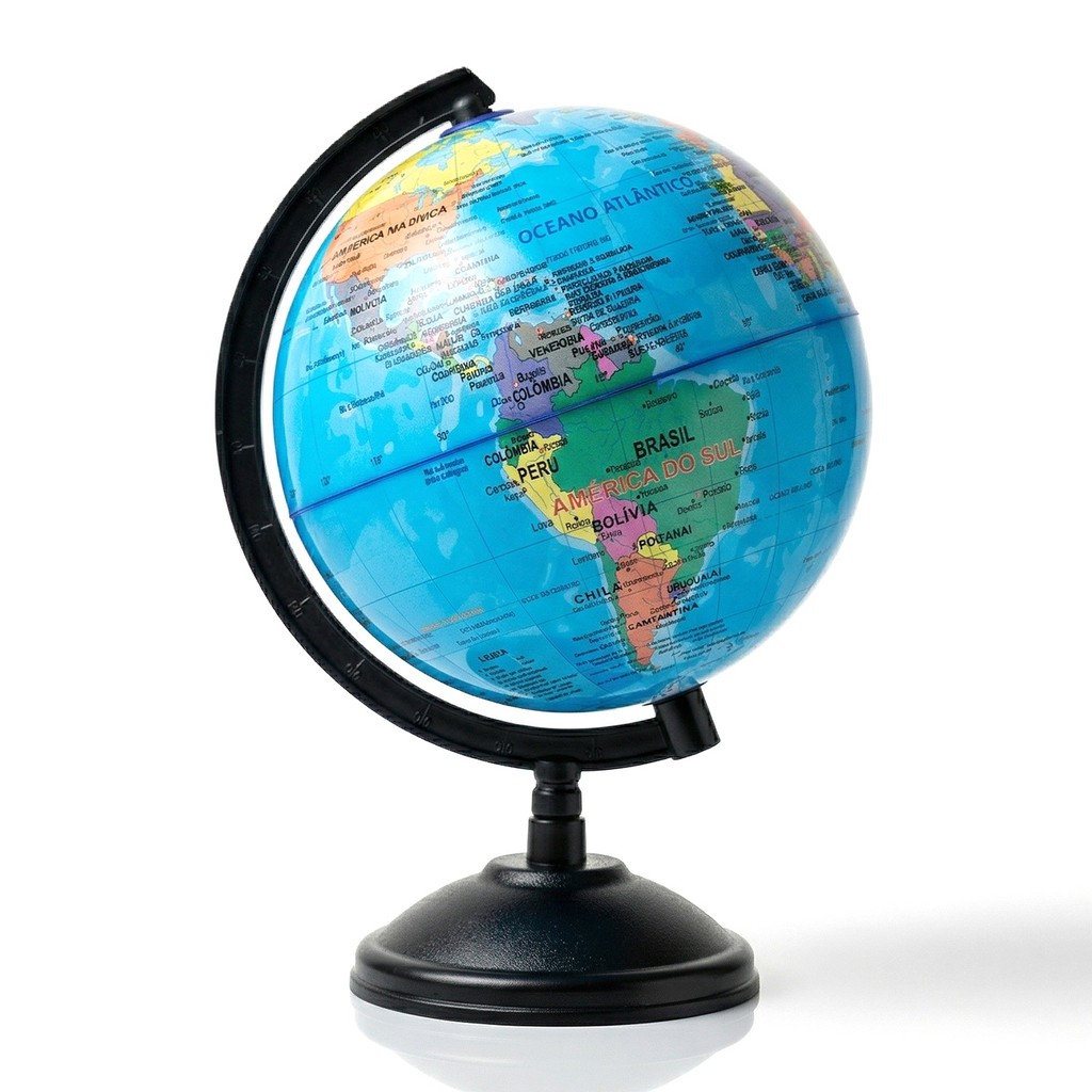 Globo Terrestre Mapa Escolar Mundi Continental Giratório 13 Cm Decorativo - Ravi