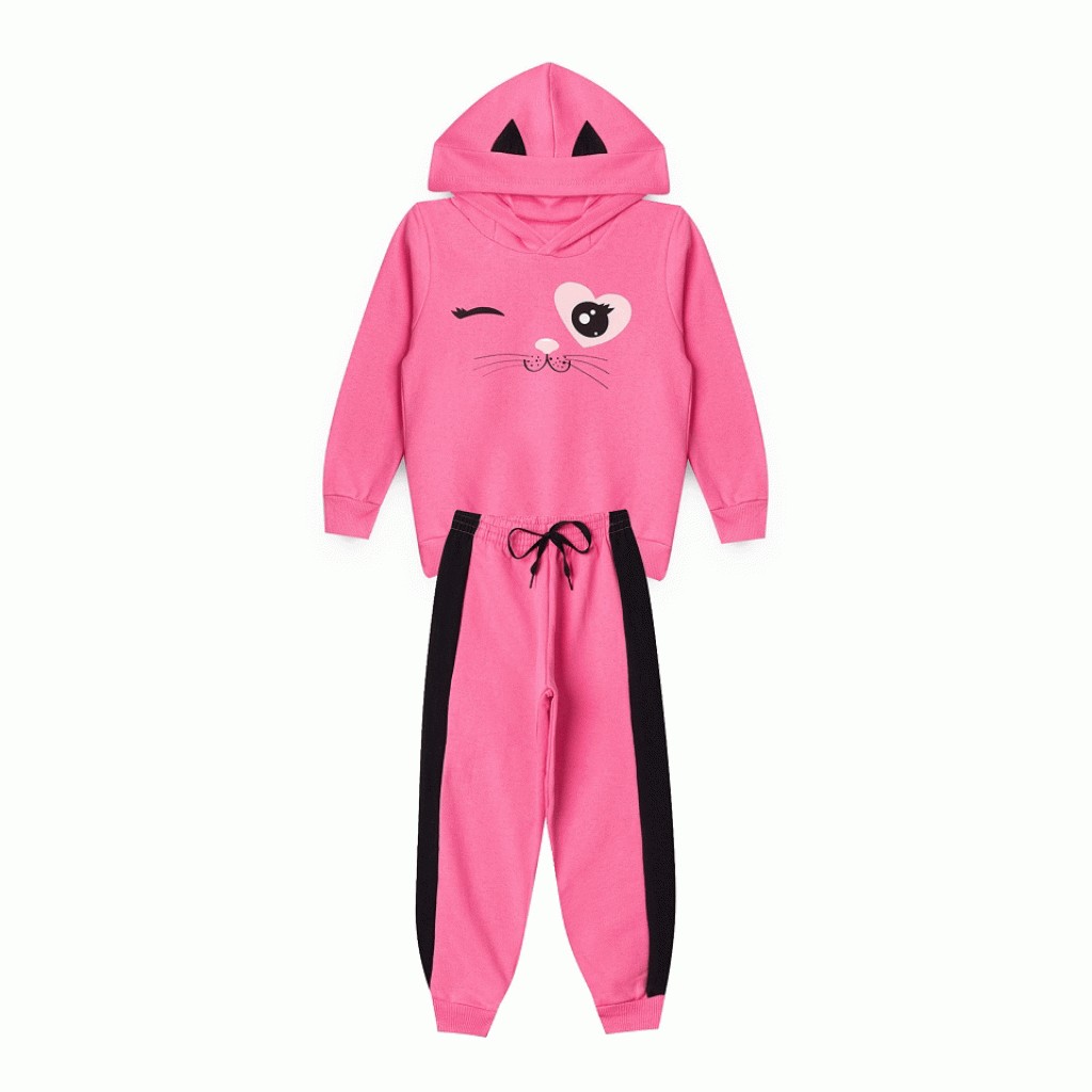 Conjunto Feminino Infantil Orelinha Gatinho