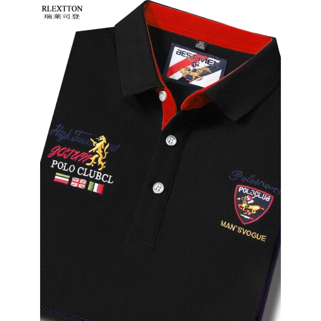 Roupas masculinas de alta qualidade camiseta de manga comprida camisa POLO masculina lapela roupas superiores primavera