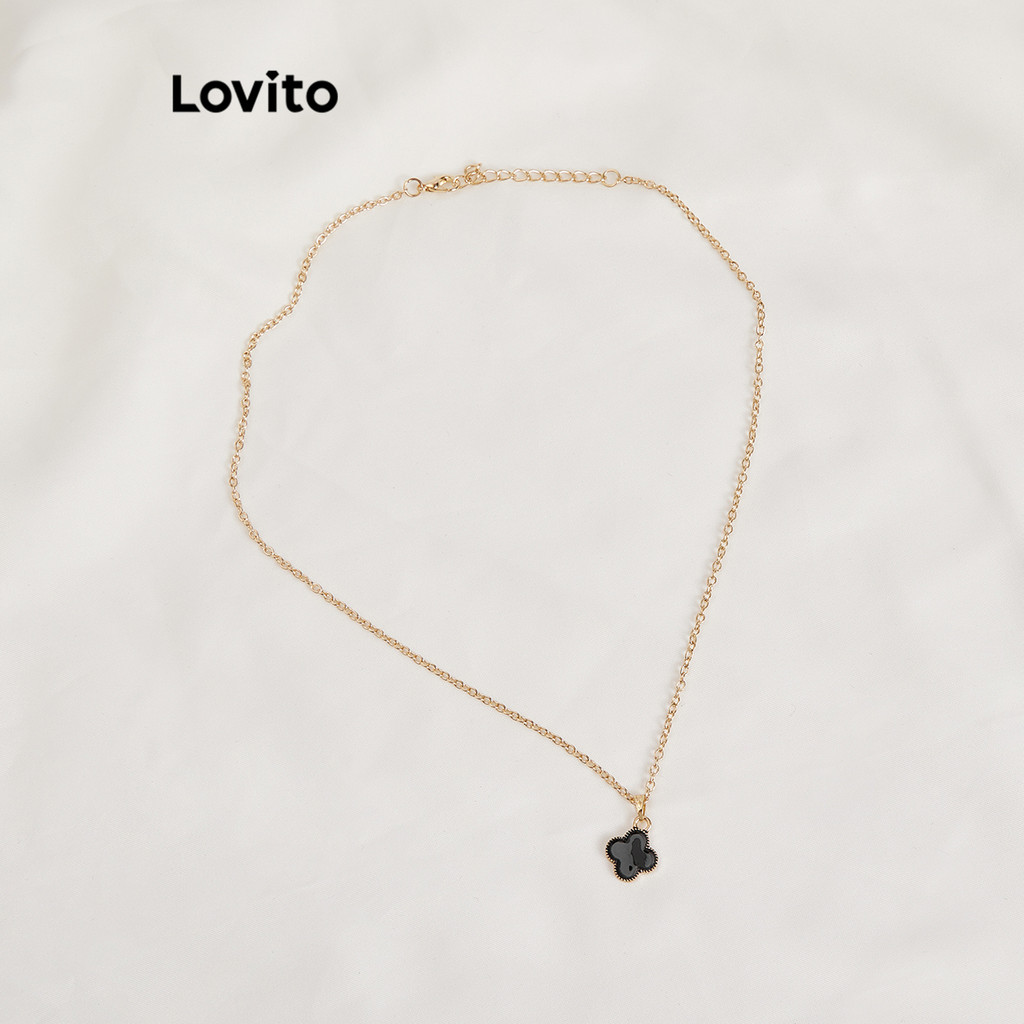 Lovito Colar Casual De Metal Em Formato De Coração Estilo Coreano Para Mulheres L60AD039 · foto 2
