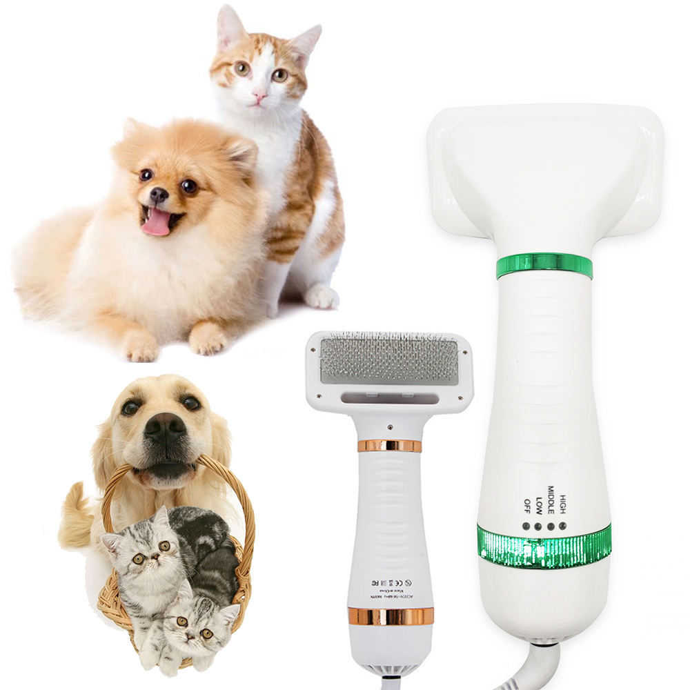 Escova Secadora Pet 2 Em 1 Cães Gatos Portátil Soprador Profissional