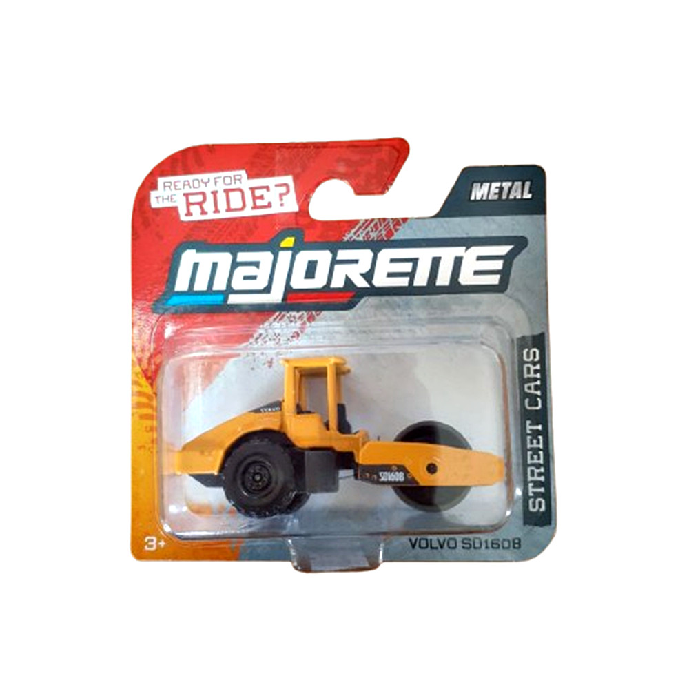 Miniatura Trator Volvo SD160B - Rolo Compressor Liso - Street Cars - 1:60 - 1:64 - Majorette