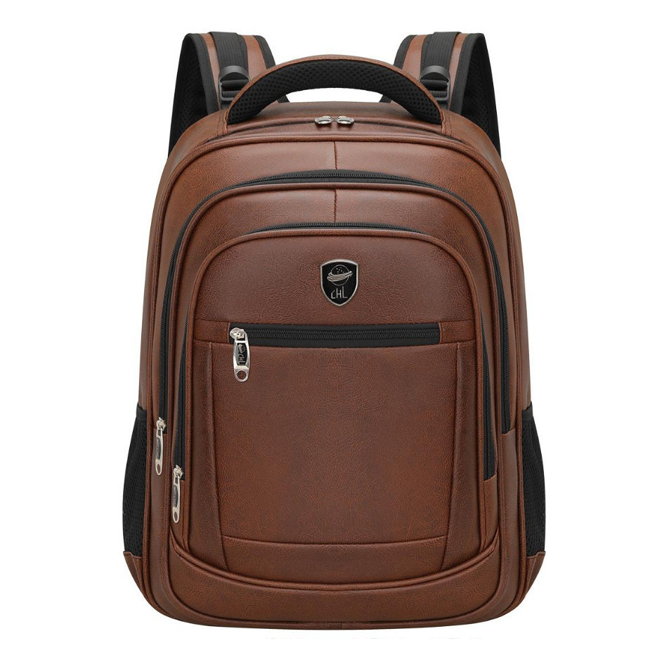 Mochila de couro Chl com fecho, design à prova d'água de 45 litros, 7 bolsos, equipada com um bolso lateral oculto e fec