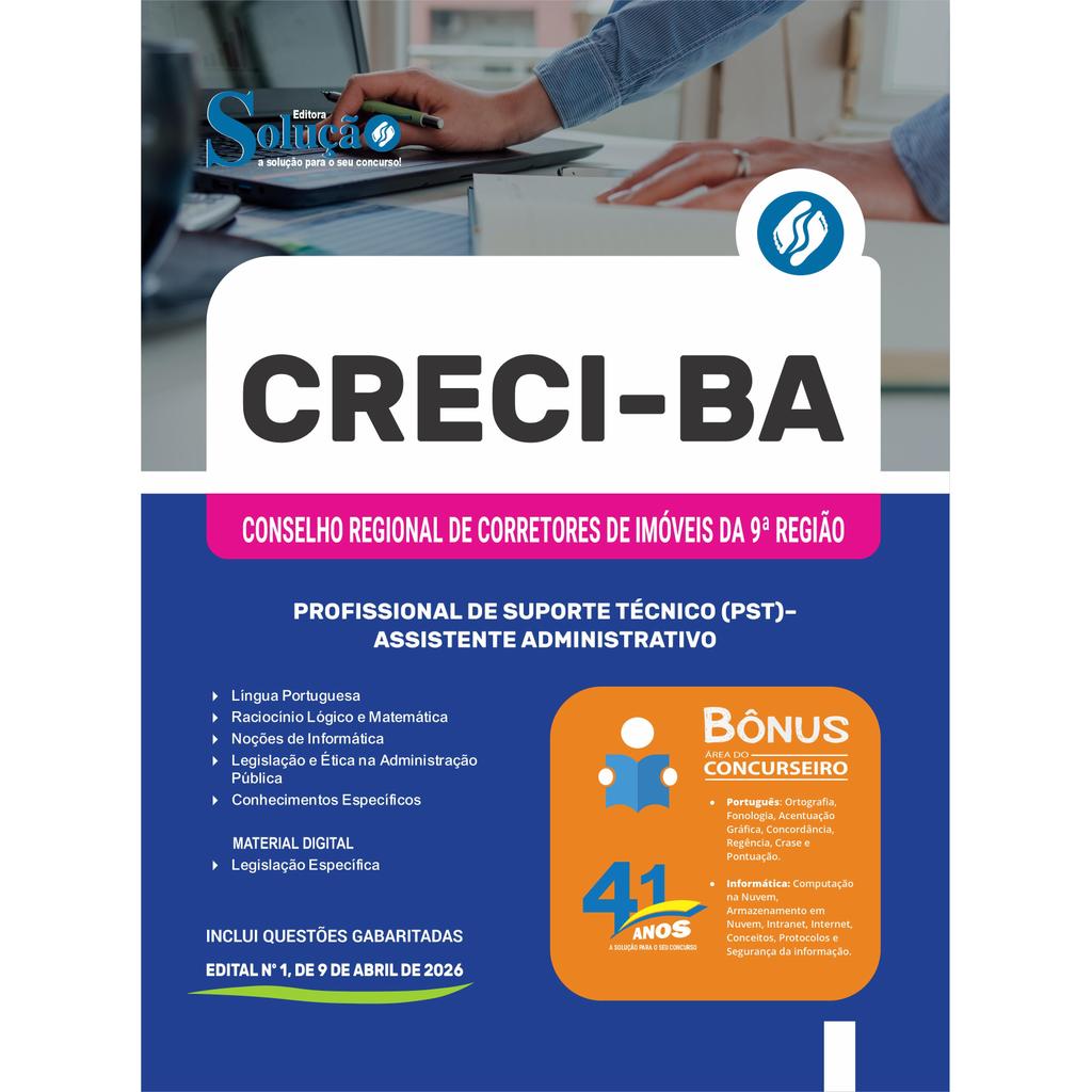 Apostila CRECI-BA  - Profissional de Suporte Técnico (PST) - Assistente Administrativo (Urbano)