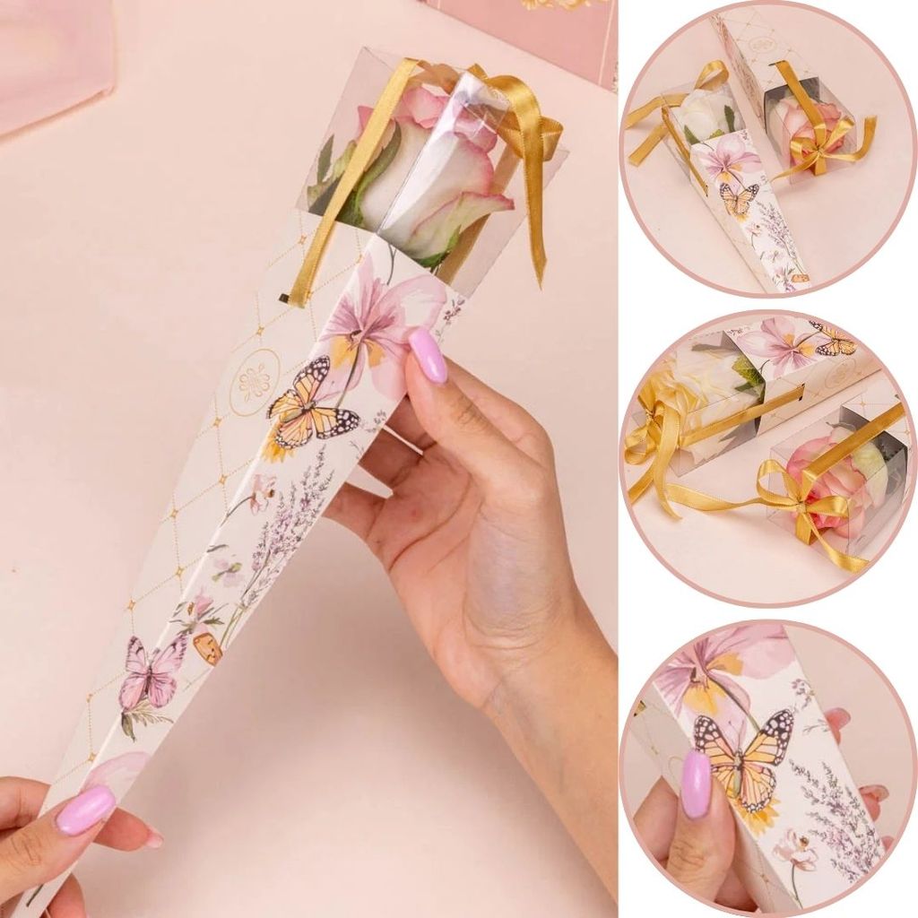 10 EMBALAGENS PARA ROSA 31,5X5X5Xcm 5885 DOLCE VITA ( MÃES JANGO 2026 ) em Oferta na Shopee