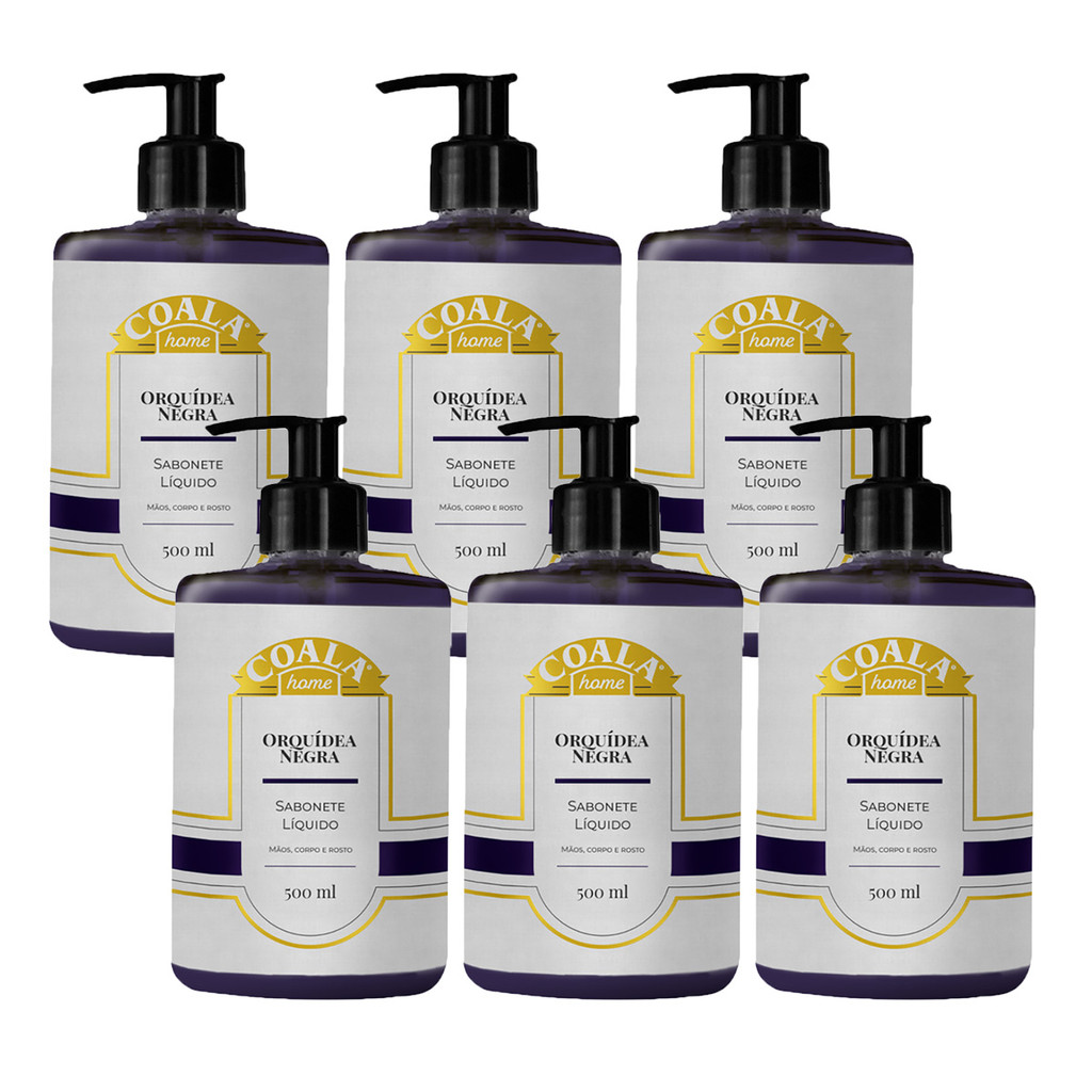 Sabonete Líquido Coala Orquídea Negra 500ml Kit 6 Perfumado