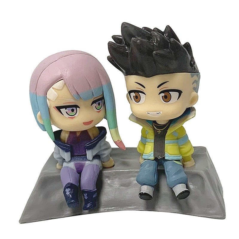 2 Pçs/Set 7.5cm Cyberpunk : Edgerunners Anime Figura Lucy David Martinez Q Versão PVC Figuras De Ação Modelo Decoração D