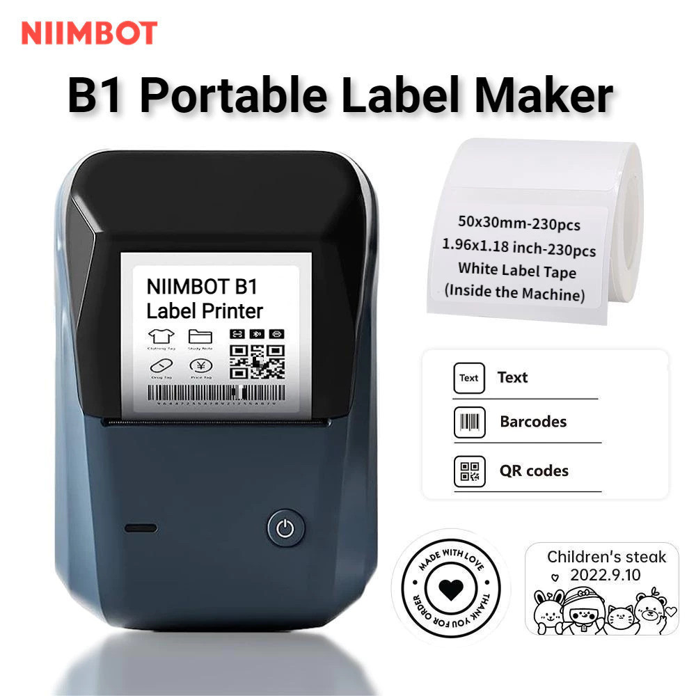 Impressora de Etiquetas Bluetooth NIIMBOT B1 Portátil 2" Térmica para Casa Escritório Negócios em Oferta na Shopee