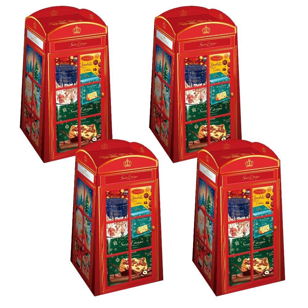 4 Kit Natalino London Cesta de Natal Santa Edwiges 8 itens