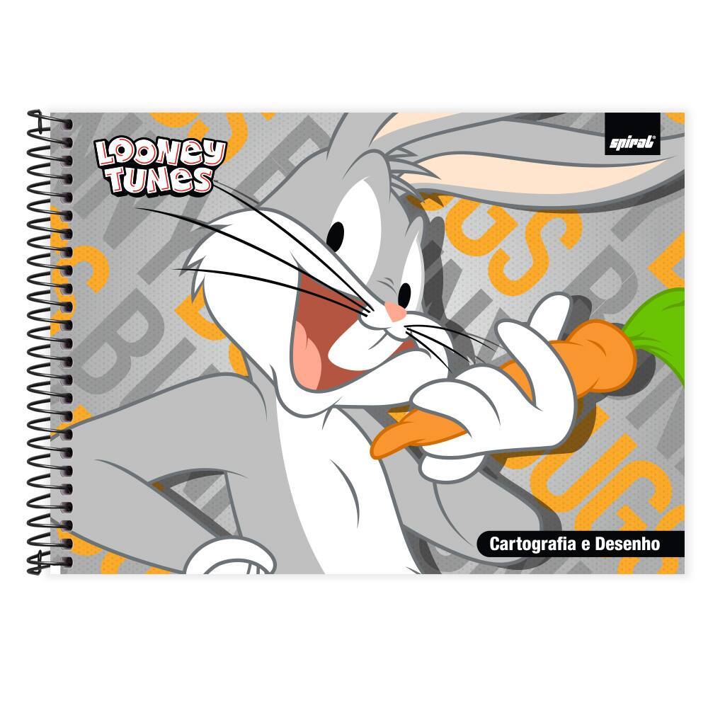 Caderno Cartografia Desenho Capa Dura 48 Folhas Pernalonga