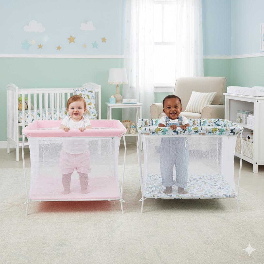 Cercadinho Bebê Chiqueirinho Infantil Dobrável Square até 20kg em Oferta na Shopee