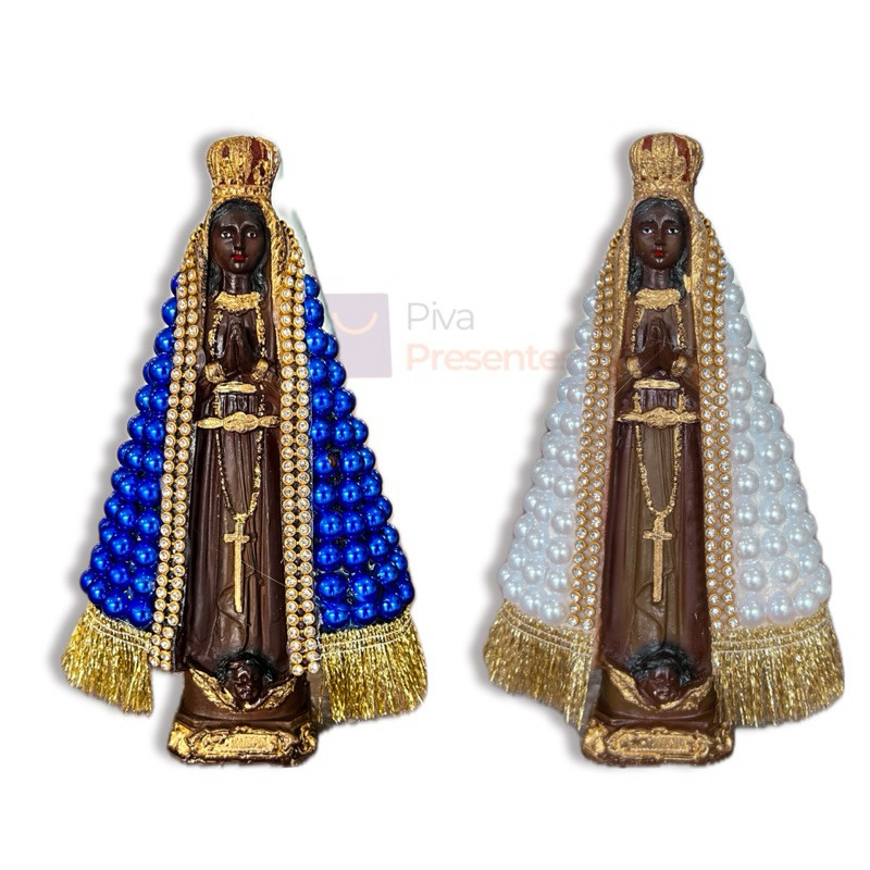 Imagem Nossa Senhora Aparecida Pérolas - Premium 15cm - Presente, Casamento, Altar