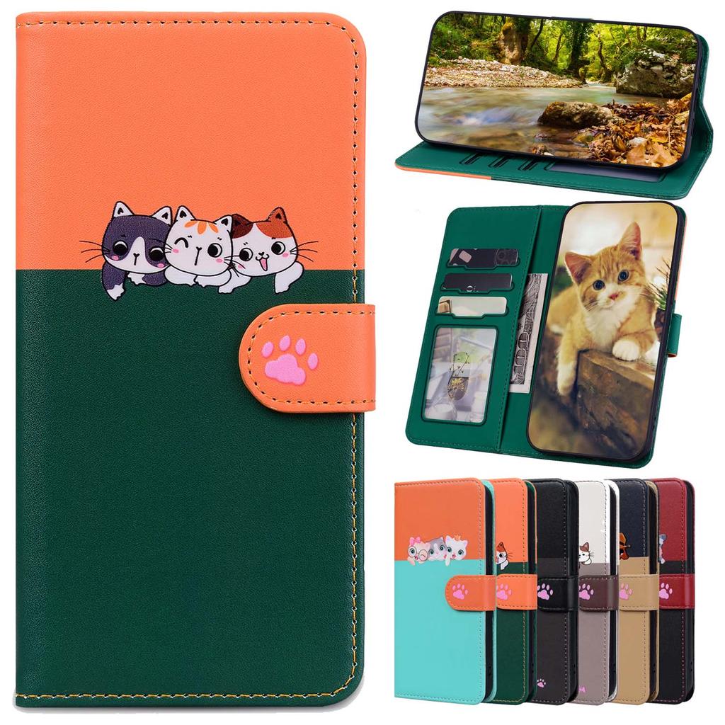 Bonito Animal De Estimação Carteira De Couro Flip Caso Para Samsung Galaxy A17 A07 A56 A36 A26 A16 A06 A55 A35 A25 A15 A
