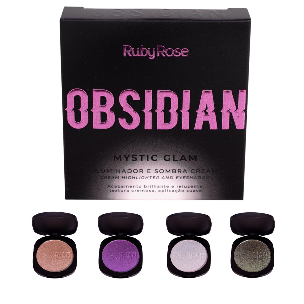ILUMINADOR E SOMBRA OBSIDIAN MYSTIC GLAM HB2600 RUBY ROSE em Oferta na Shopee
