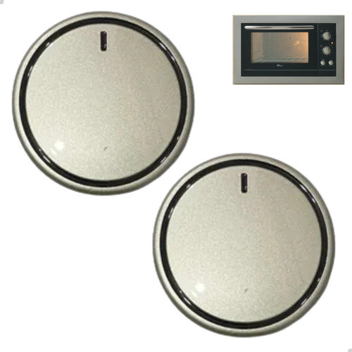 KIT 2 BOTÕES MANIPULADOR PARA FORNO ELÉTRICO EMBUTIR FISCHER FIT LINE 1839 - NIQUEL FOSCO
