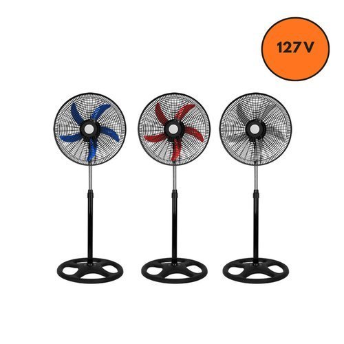Ventilador Pedestal Premium 60W 127V Preto Potente Oscilação Vertical Horizontal Sala Quarto Bivolt