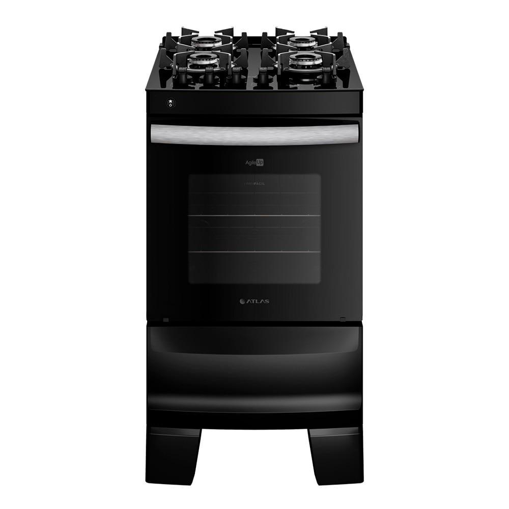 Fogão 4 Bocas Atlas Agile Up Glass, Preto, Acendimento Automático em Oferta na Shopee