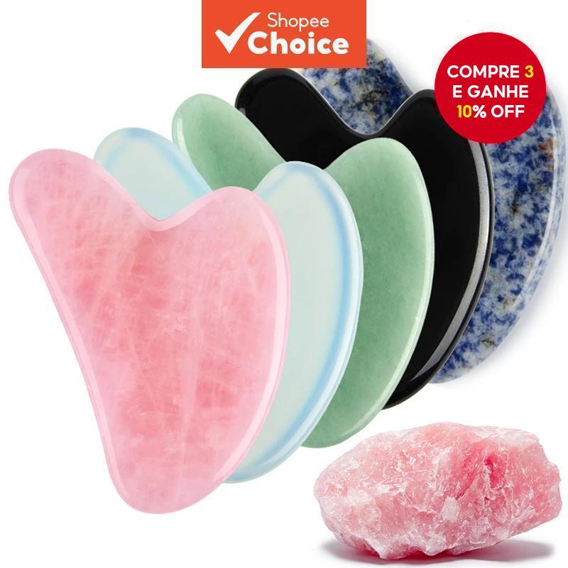 Placa De Raspagem De Quartzo – Peça De Resina Em Formato De Coração Para Beleza Facial E Bastão De Massagem Meridiana em Oferta na Shopee