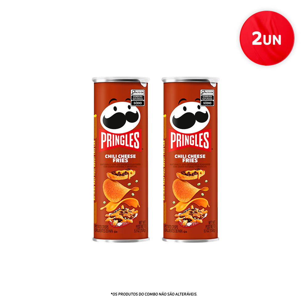Combo Pringles Importada Chilli Cheese Fries  Fritas com Chili e Queijo 158g 2 unidades em Oferta na Shopee