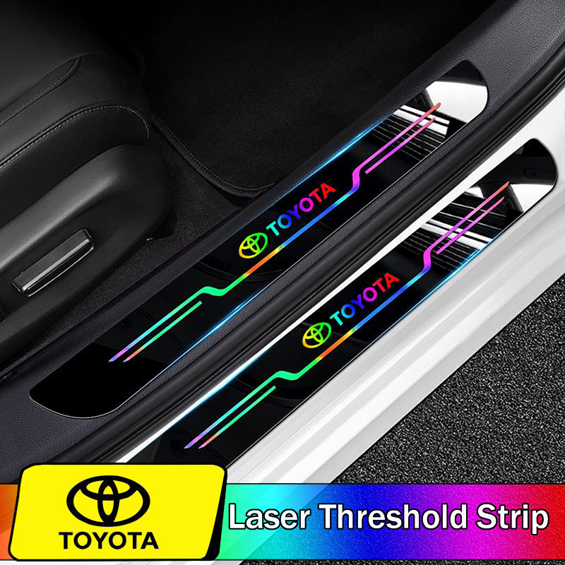 4Pcs/8Pcs Adesivos de PVC para Soleira de Porta de Carro para Toyota Camry Corolla Vios Hilux Innova Avanza Protetores A