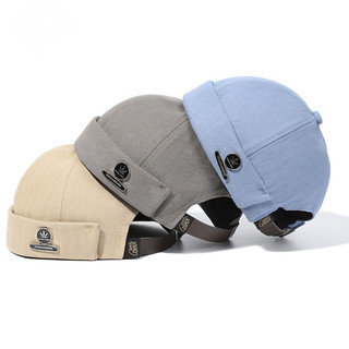Chapéu Masculino Sem Aba Docker Gorro Marinheiro Chapéus Boné De Algodão Respirável Primavera Outono Retro Ajustável Fem