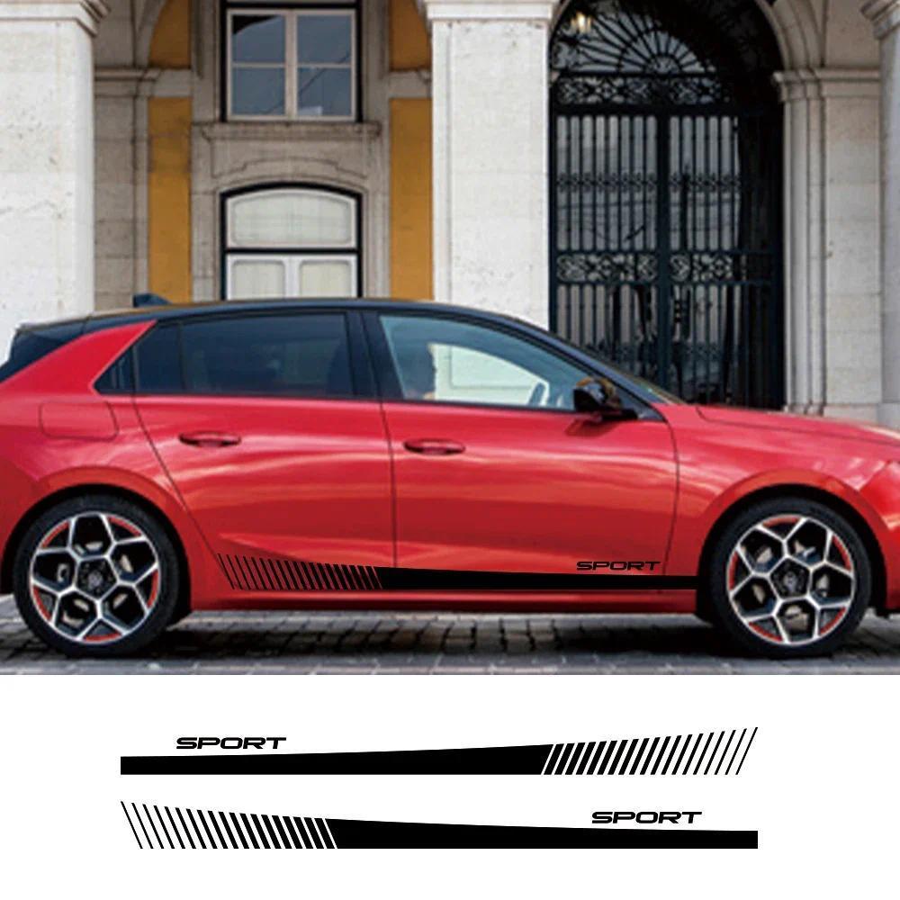Para Opel Astra Hkjg Corsa Ed OPC Porta Do Carro Listra Lateral Saias Gráficos Adesivo De Vinil Em Forma De Arco Decalqu