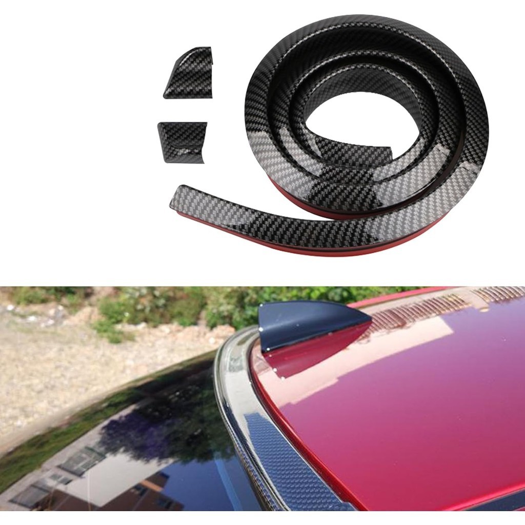 Kit De Spoiler Traseiro Do Carro , Tira De Acabamento Porta-Malas De Borracha 3D De Fibra De Carbono , Acessórios Extern