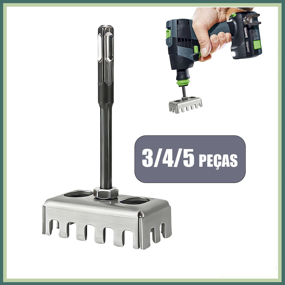 Kit 3/4/5 Broca para furos quadrados para caixas de junção tipo 86 para alvenaria drywall madeira e caixa junção tipo 86
