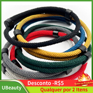 Pulseira de corda náutica ajustável para homens e mulheres, Ideal para pulso e tornozelo, Fresca e durável, Ajustável a 