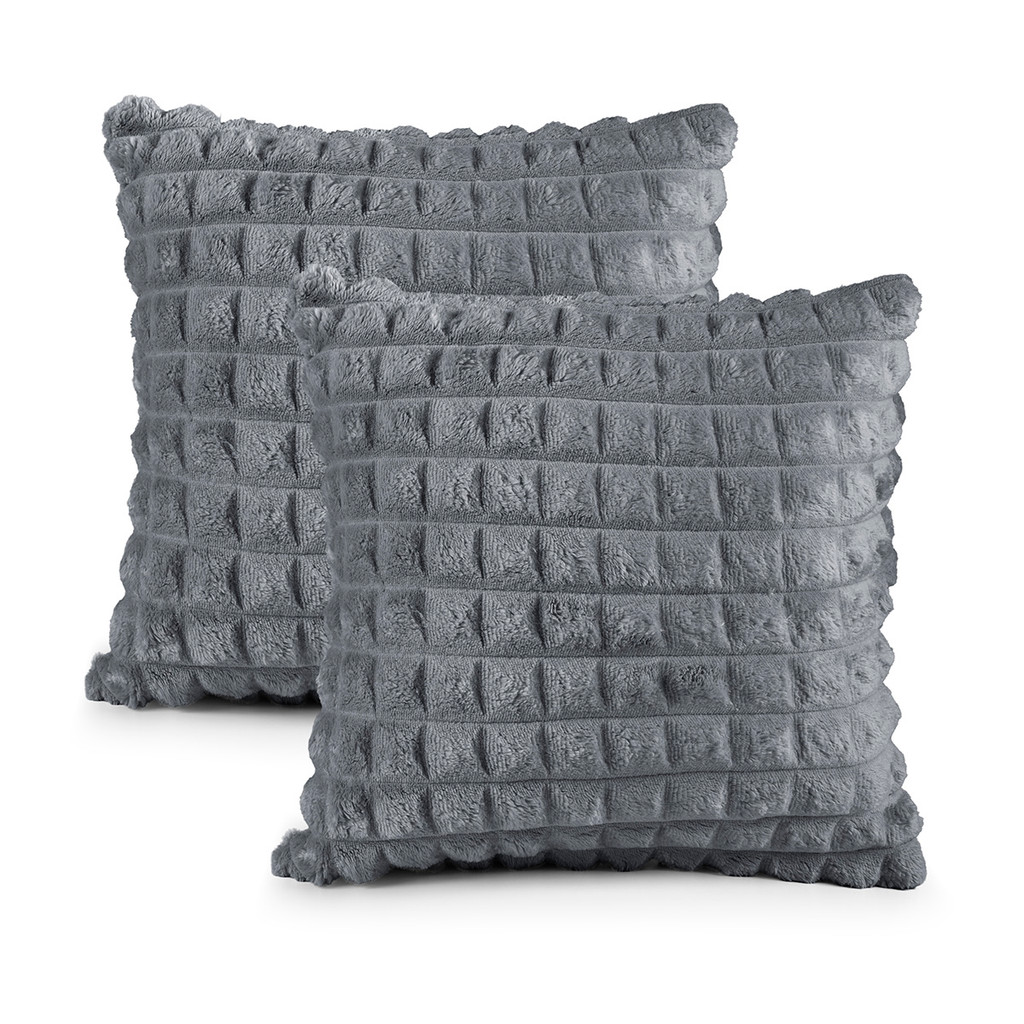 Kit 2 Capas Almofadas 45x45 Alto Relevo Toque Macio Mantinha Textura 3D Flannel Decorativa Willow