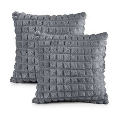 Kit 2 Capas Almofadas 45x45 Alto Relevo Toque Macio Mantinha Textura 3D Flannel Decorativa Willow