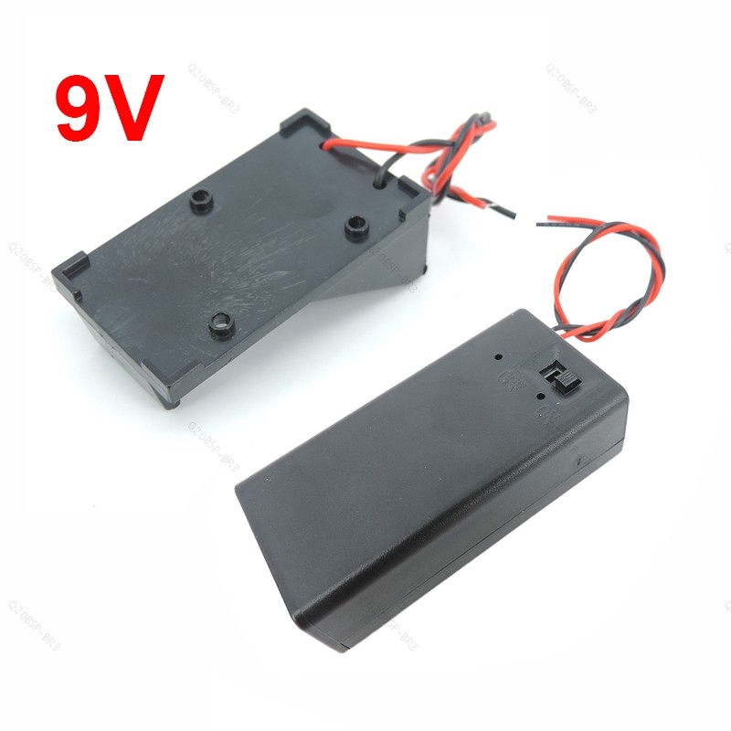 Pacote De Caixa De 9 Volts Power Toggle Preto Suporte De Bateria De 9V Com Interruptor ON/OFF Ou Sem Tampa BR20B3