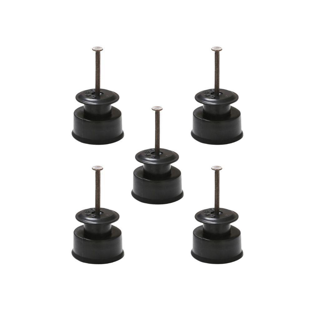 Kit 500 Roldanas Isoladas Preta C/prego 24mm Para Arames Eletrificados em Pead RD24 - Zebu 3012-0