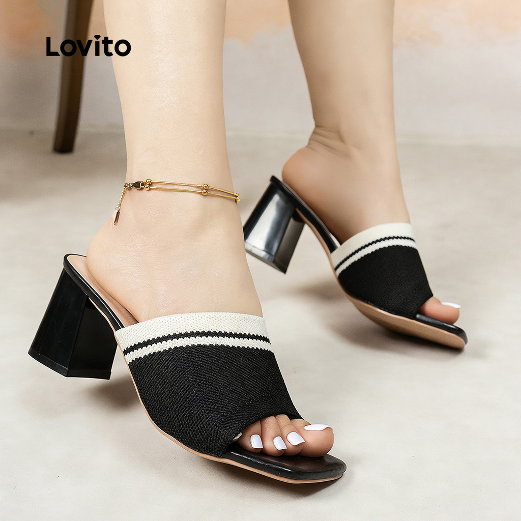 Lovito Saltos Elegantes de Tecido Trançado para Mulheres LFAS7027 em Oferta na Shopee