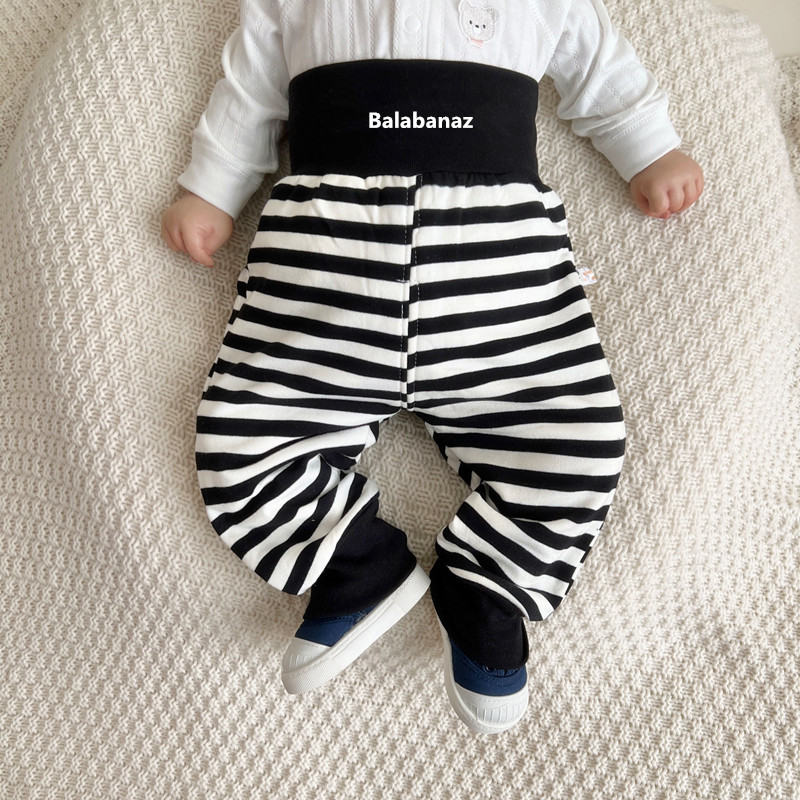 Bebê outono inverno forro de lã puro algodão masculino feminino bebê cintura alta calças proteção barriga bebê criança v