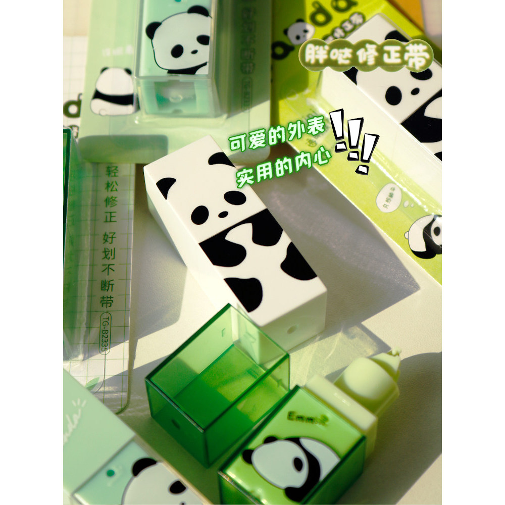 Fita corretiva de Panda Original, batom criativo fofo, fita rotativa para correção de boca, estudantes usam fita correti