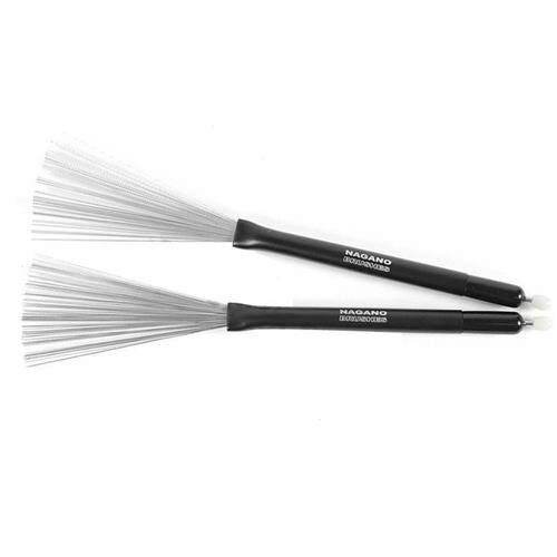 Bateria De Baqueta Nagano Vassourinha Com Ponta De Escova STK 0014