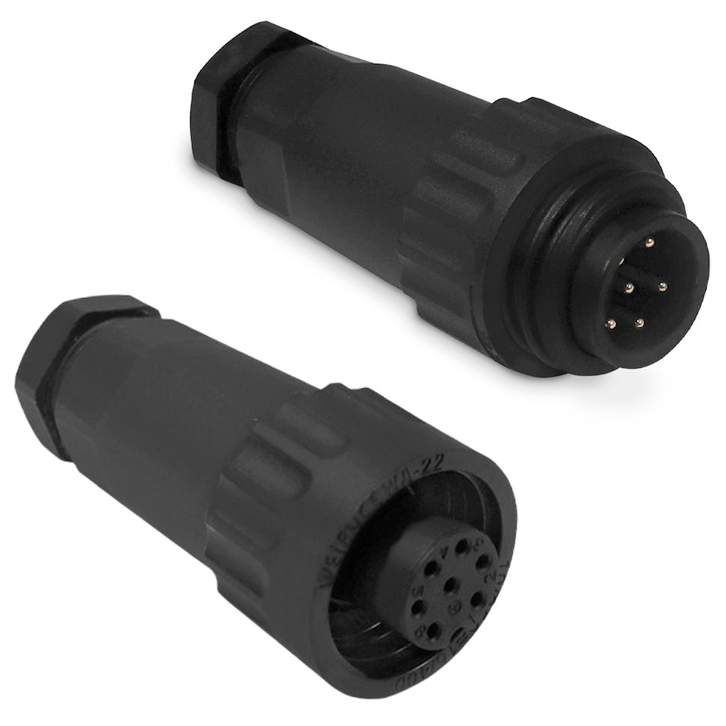 KIT Conector Fêmea + Macho 7 Vias Pendente para Cabo sem Tampa Blindado IP68 Célula Carga Balança