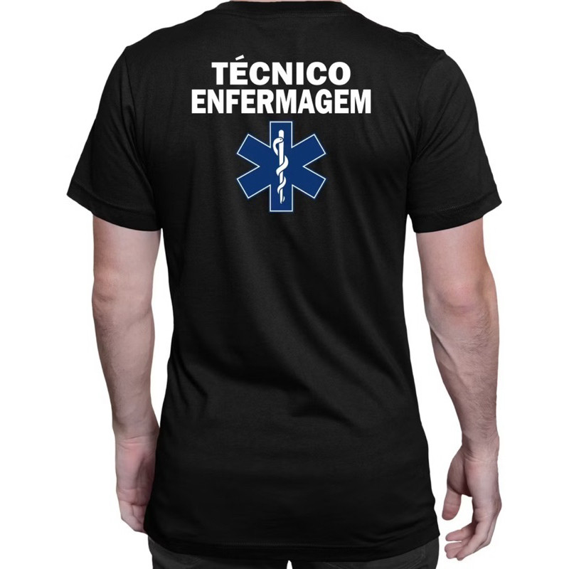 camisa (técnico enfermagem )estampa em alta qualidade blusa 100% Algodão
