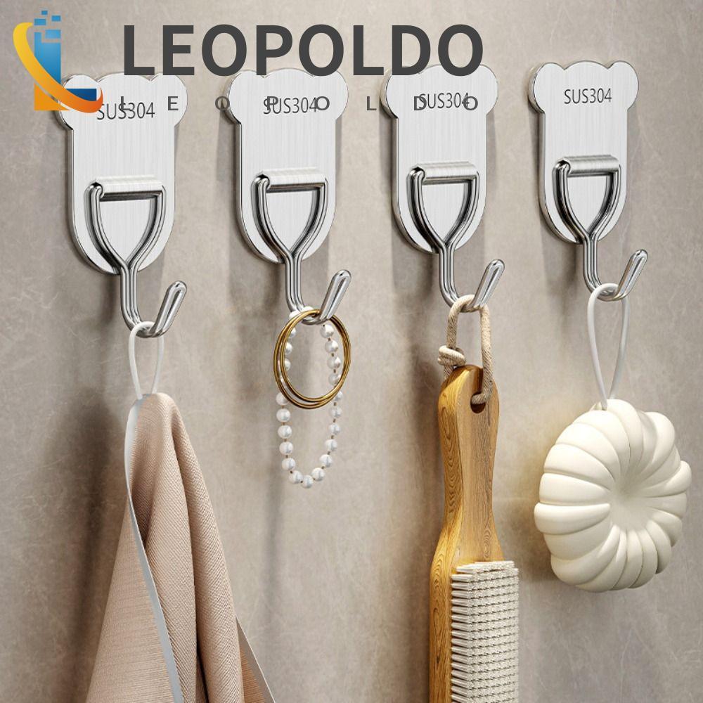 LEOPOLDO 5 Peças De Gancho De Metal Sem Perfuração , Aço Inoxidável Com Forte Capacidade De Rolamento À Prova De Umidade