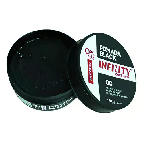 Pomada Para Cabelo Modeladora Cera Infinity 160g Look'shair Pomada Black Disfarça os Fios Grisalhos