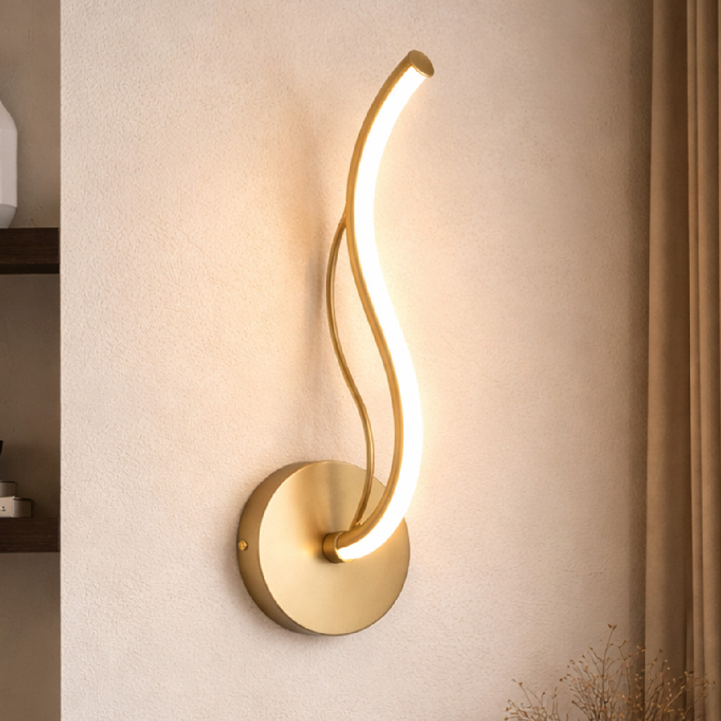 Imagem Arandela Led Cristal 12w 3000K/6500K Branco Quente/Frio 110v/220v Bivolt Dourado Cod: ALUT001947 Alut By Avant