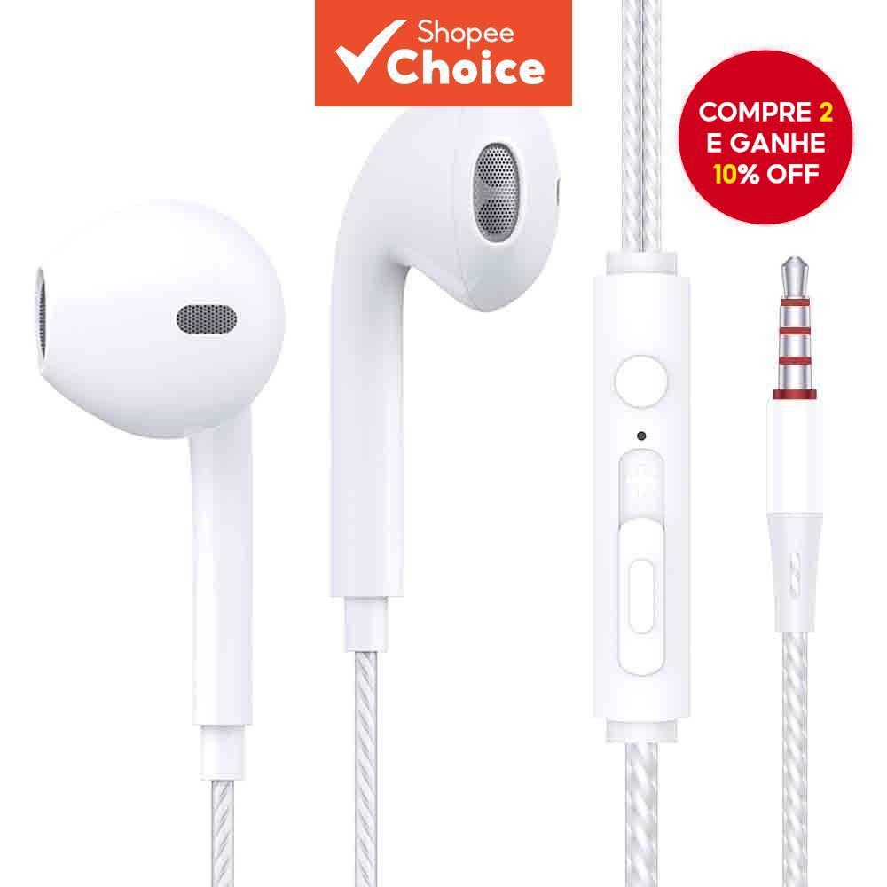 Fones De Ouvido Com Som De 3.5 Mm , Estéreo Microfone , Graves Pesados , Compatível Smartphone