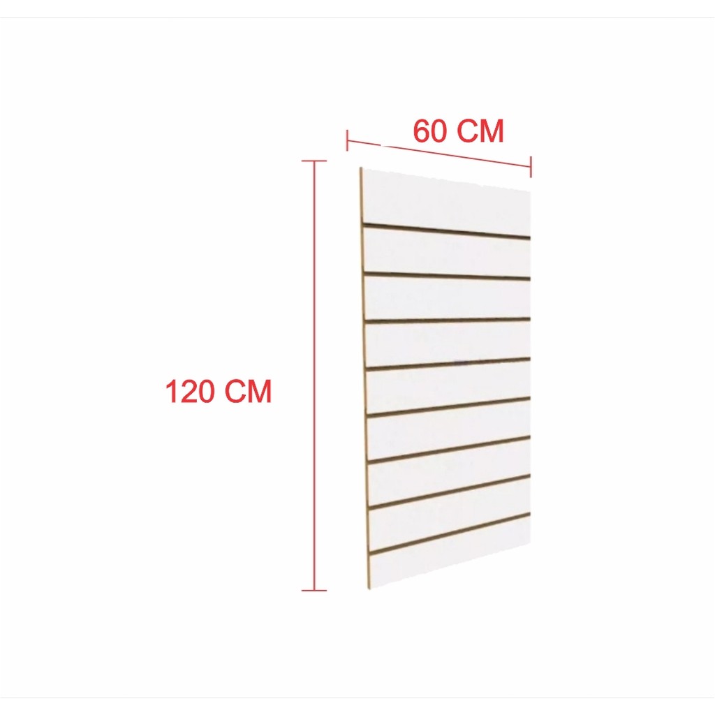 Painel canaletado 120x60 Branco kit placa mdf loja canaletado canelado E-nichos