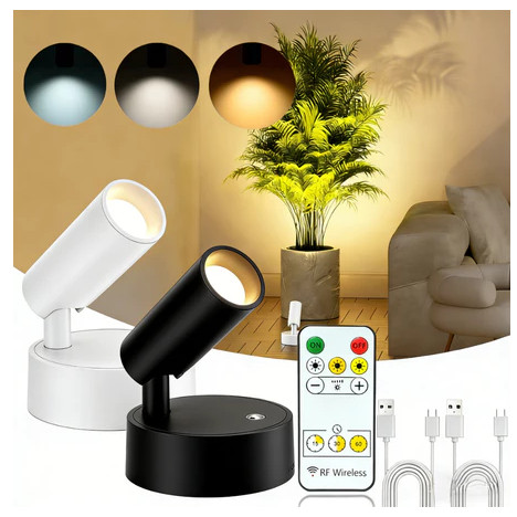 Luminária para quarto sem fio recarregável LED Leitura arandela de parede abajur de cabeceira