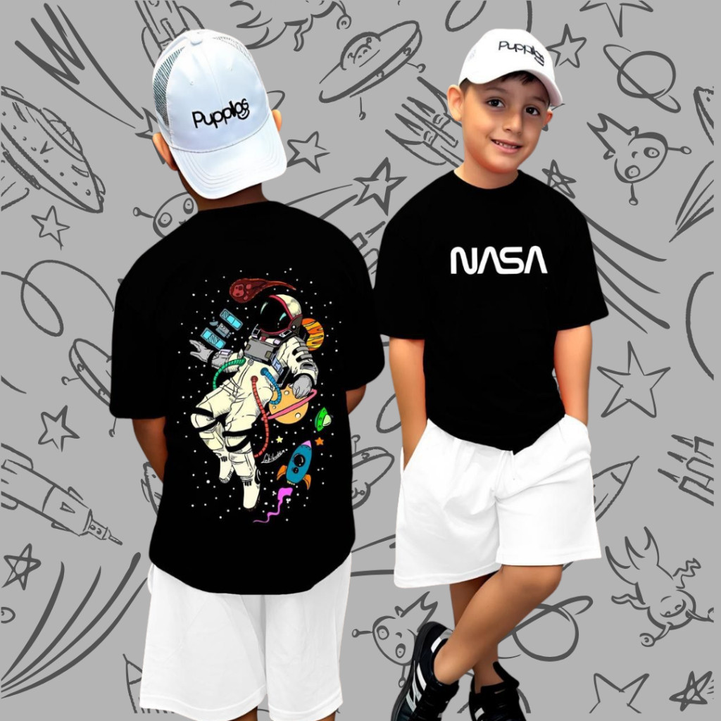 Camisa infantil Astronauta Planeta Nasa Especial, Camiseta infantil, camiseta adulto, camiseta