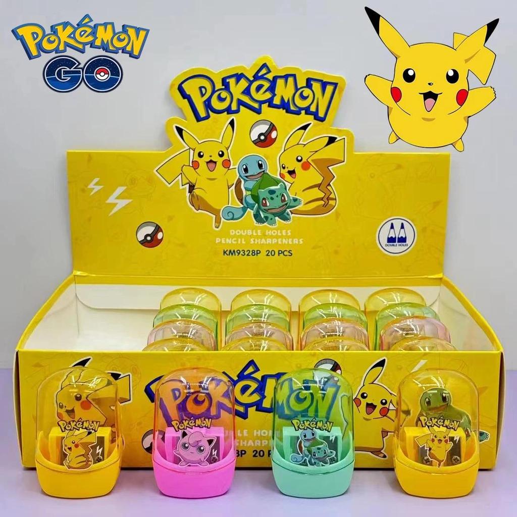Pokemon Pikachu Anime Figura Dos Desenhos Animados Apontador De Lápis Dois Buracos Brinquedos Kawaii Estudante Papelaria em Oferta na Shopee