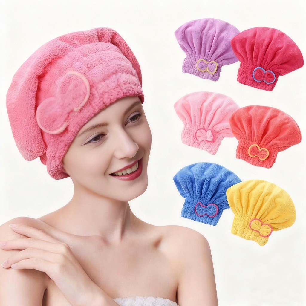Touca Toalha para Secar Cabelo Pós Banho - Unidades Mágica de Microfibra, Secagem Rápida, Grossa com Botão Antifrizz em Oferta na Shopee
